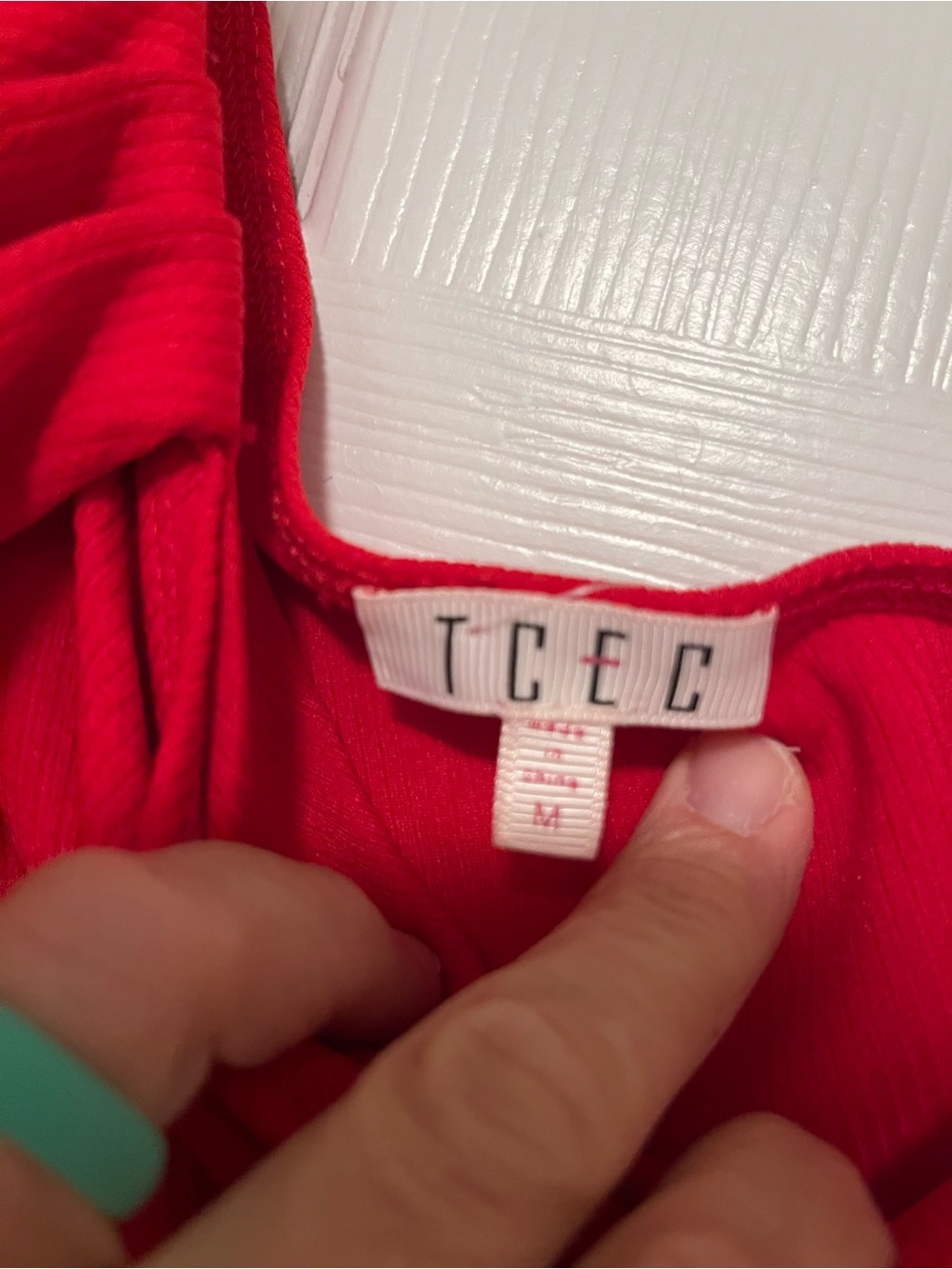 TCEC Red One-Shoulder Ruffle Crop Top - Picture 4 of 4